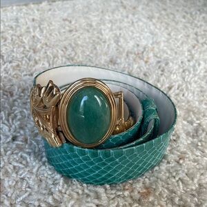 Judith Leiber Teal and Gold Belt
